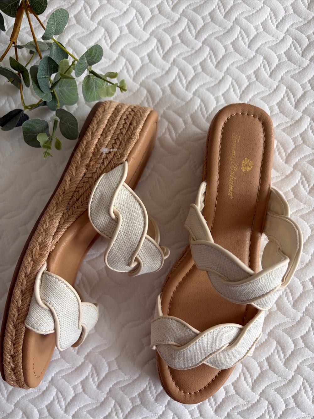 Tommy Bahama- Braided Canvas Espadrille Slide Sandals